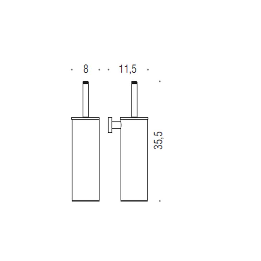 Porta scopino a muro in ottone cromato Colombo Design collezione Basic Con fissaggio a tassello e ad incollo con kit opzionale