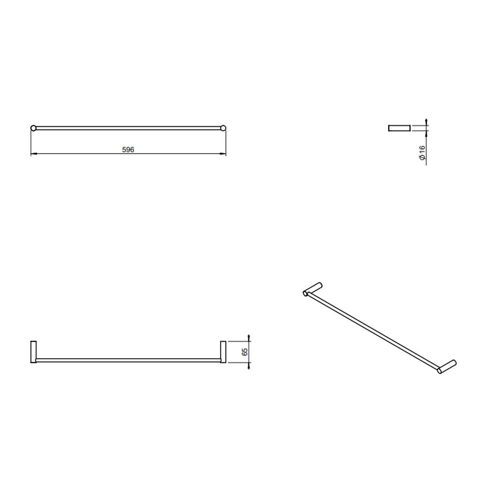 Porta asciugamani a muro in acciaio inossidabile della collezione 'Logic' by Cosmic cm 59