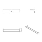 Porta asciugamani doppio a muro in acciaio inossidabile lucido della collezione 'Logic' by Cosmic cm 60