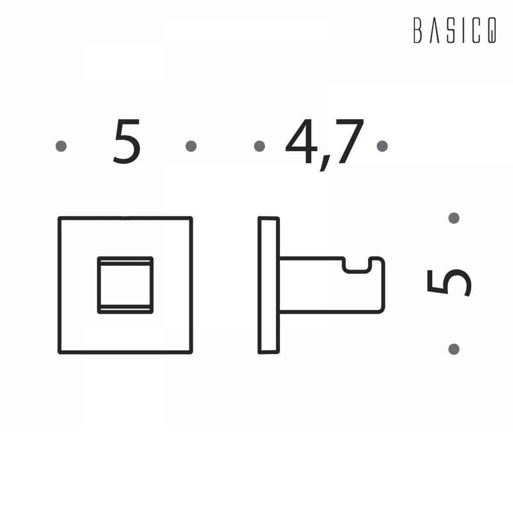 Appenditutto da bagno di forma squadrata Nero Opaco Colombo Design collezione BasicQ Con fissaggio a tassello