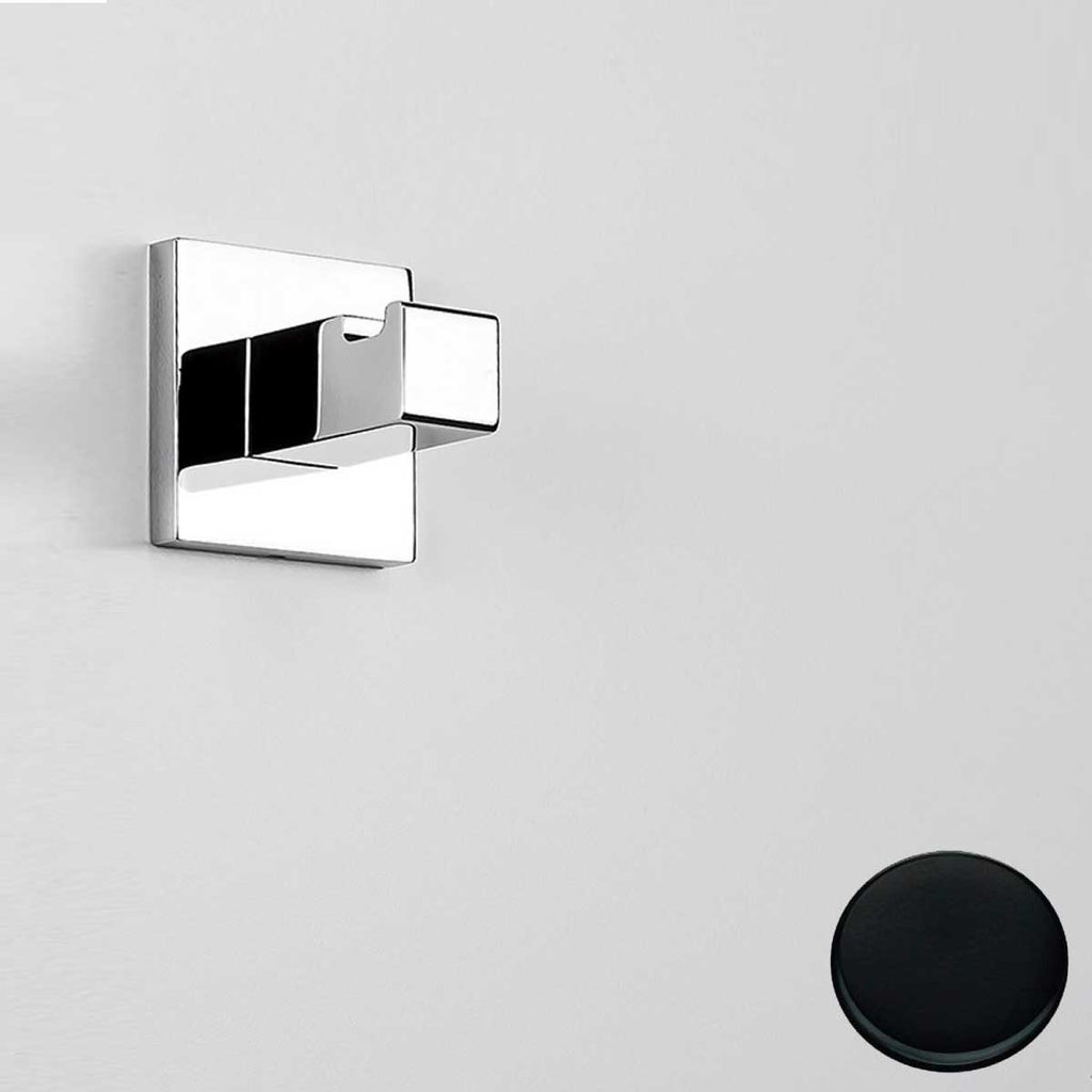 Appenditutto da bagno di forma squadrata Nero Opaco Colombo Design collezione BasicQ Con fissaggio a tassello