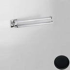Porta salviette da bagno a doppio snodo di forma squadrata Nero Opaco  Colombo Design collezione BasicQ Con fissaggio a tassello