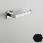 Porta rotolo Destro di forma squadrata Nero Opaco Colombo Design collezione BasicQ Con fissaggio a tassello