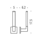 Porta rotolo Verticale di forma squadrata Nero Opaco  Colombo Design collezione BasicQ Con fissaggio a tassello