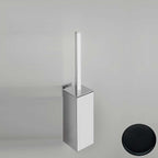 Porta scopino wc di forma squadrata Nero Opaco Colombo Design collezione BasicQ Con fissaggio a tassello