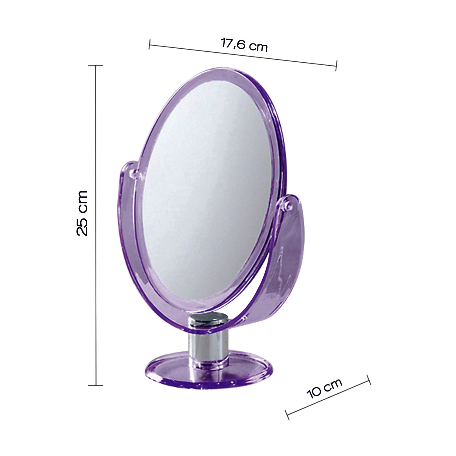 Specchio ovale ingranditore bifacciale di Gedy - Lilla