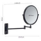 Specchio ingranditore Gaia di Gedy in Acciaio Inox - Nero Matt