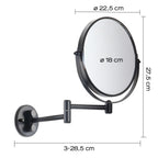 Specchio ingranditore Michel 3X in Acciaio Inox AISI 304 - Nero Matt