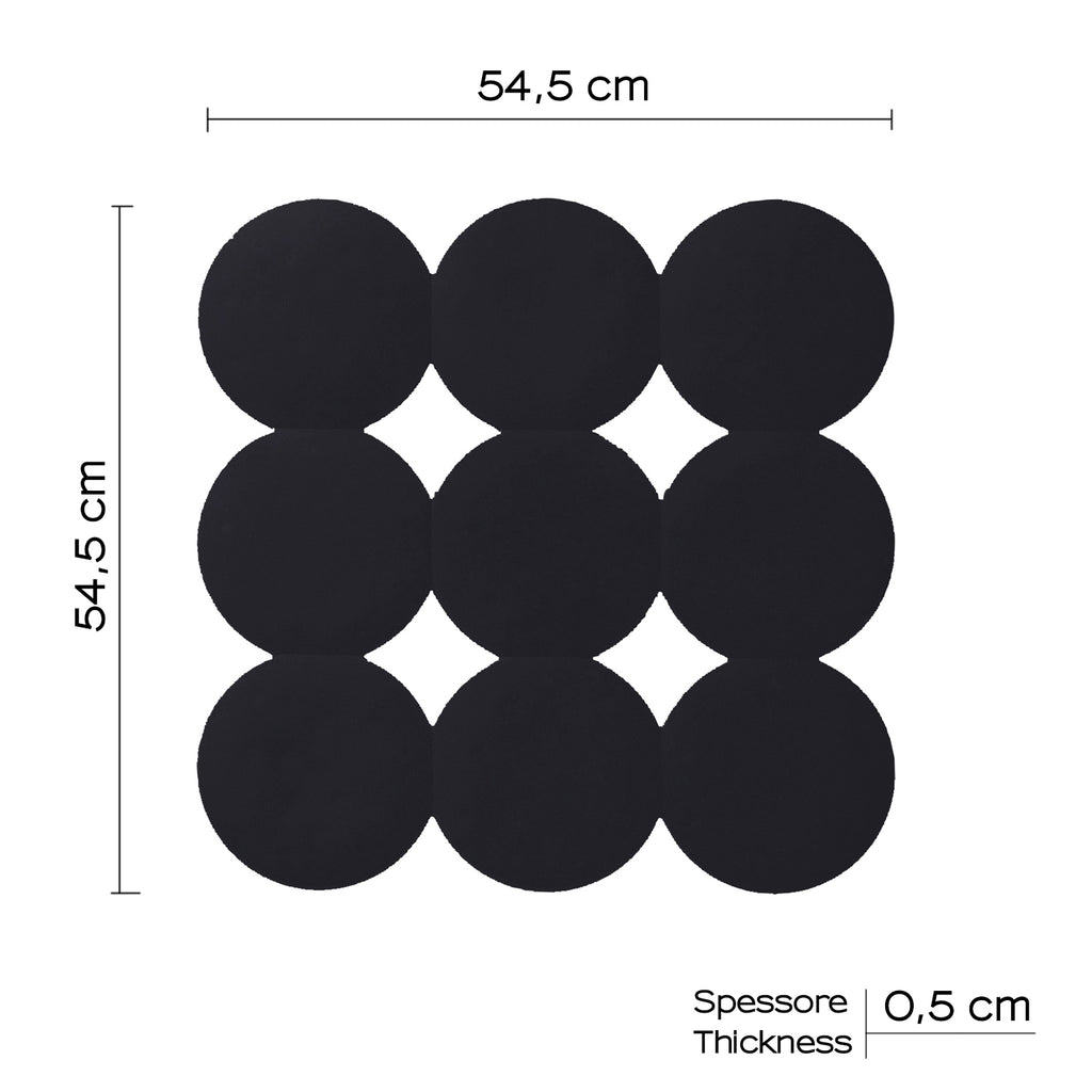 Tappeto antiscivolo doccia Giotto di Gedy 55x55 cm - Nero Matt