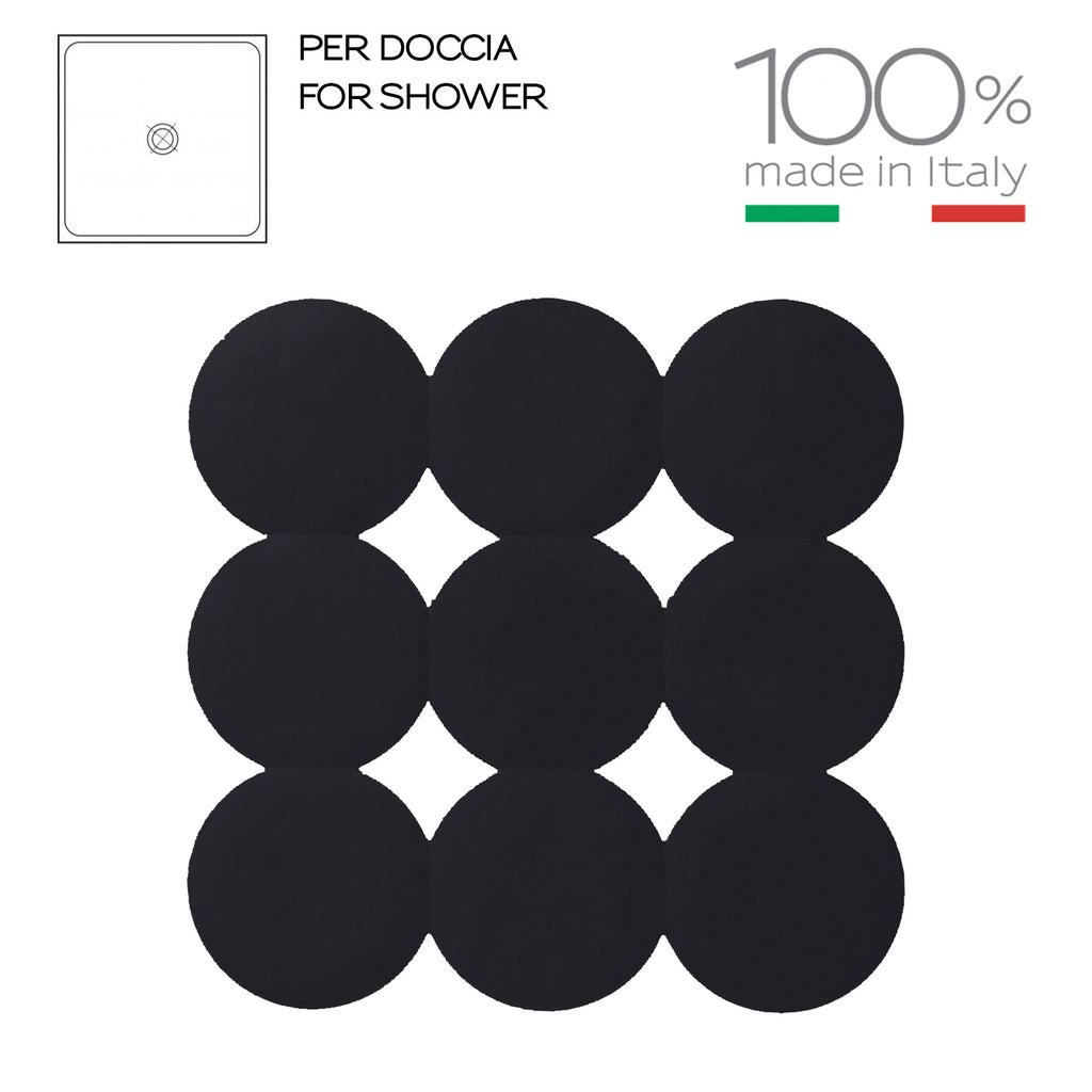 Tappeto antiscivolo doccia Giotto di Gedy 55x55 cm - Nero Matt