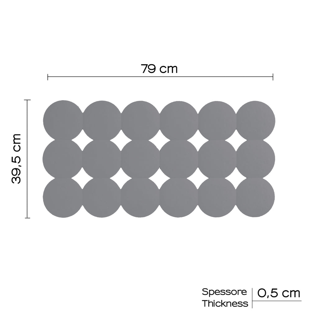 Tappeto antiscivolo vasca Giotto di Gedy 39x79 cm - Grigio