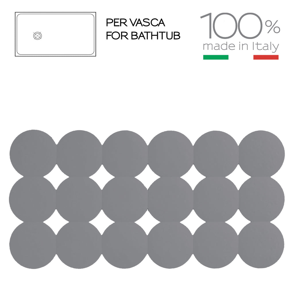 Tappeto antiscivolo vasca Giotto di Gedy 39x79 cm - Grigio