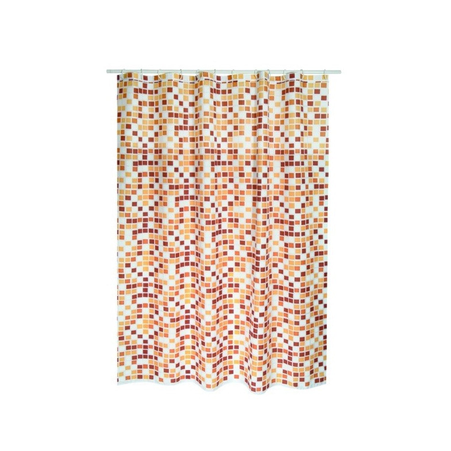 Tenda doccia in poliestere modello Mosaico 180 x 200 cm - Multicolore/Beige