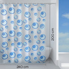 Tenda doccia Gedy in Peva modello Orbita 240x200 cm con anelli inclusi