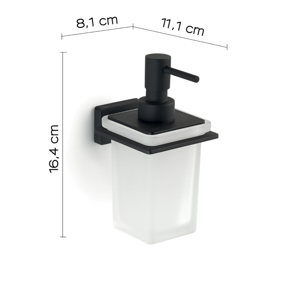 Dosasapone a parete con erogatore in Cromall Gedy modello Atena - Nero Matt