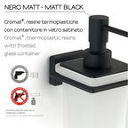 Dosasapone a parete con erogatore in Cromall Gedy modello Atena - Nero Matt