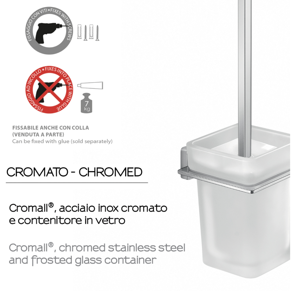 Scopino a parete in Acciaio Inox Gedy modello Atena - Cromato