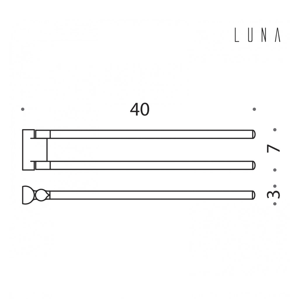 Porta salvietta doppio snodo in ottone collezione Luna di Colombo Design
