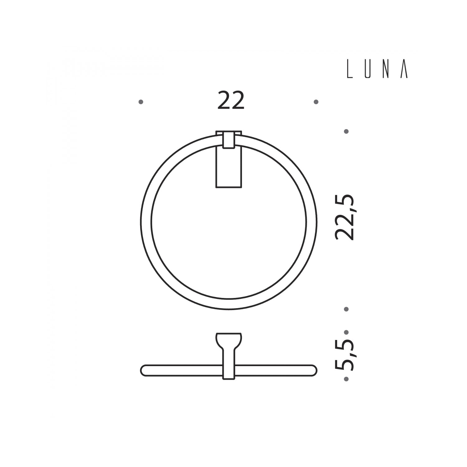 Porta salvietta ad anello in ottone collezione Luna di Colombo Design