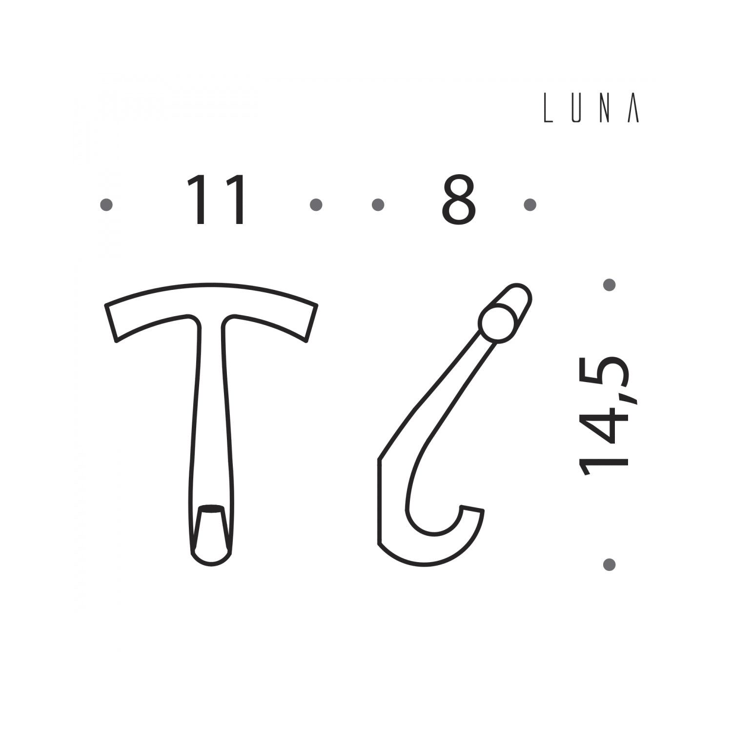 Appenditutto in ottone collezione Luna di Colombo Design