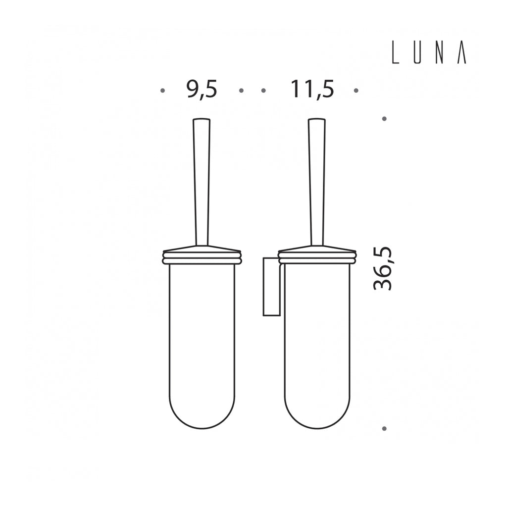 Porta scopino in ottone collezione Luna di Colombo Design