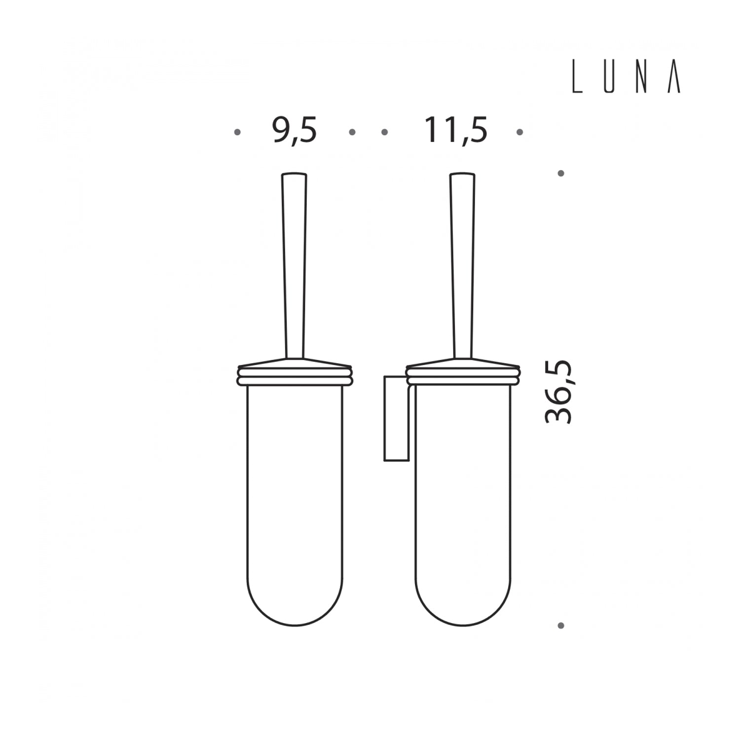 Porta scopino in ottone collezione Luna di Colombo Design