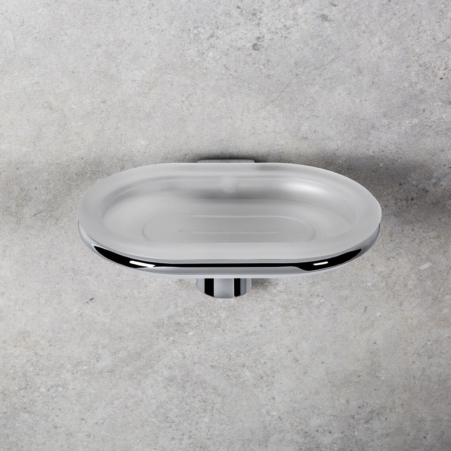 Porta sapone in vetro acidato collezione Luna di Colombo Design