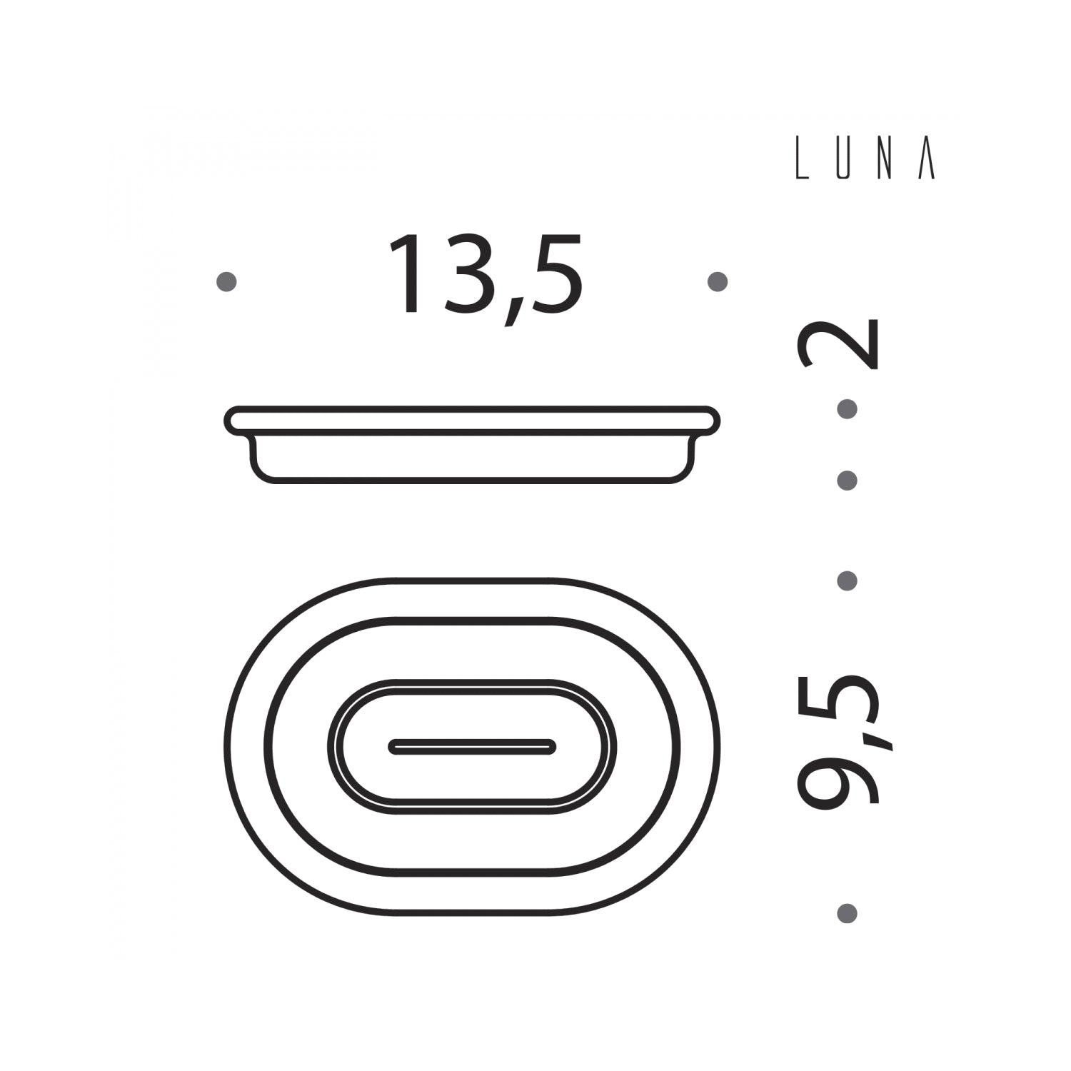 Porta sapone in vetro acidato collezione Luna di Colombo Design