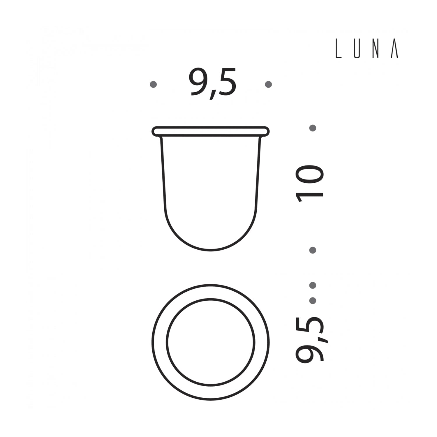 Bicchiere in vetro acidato collezione Luna di Colombo Design