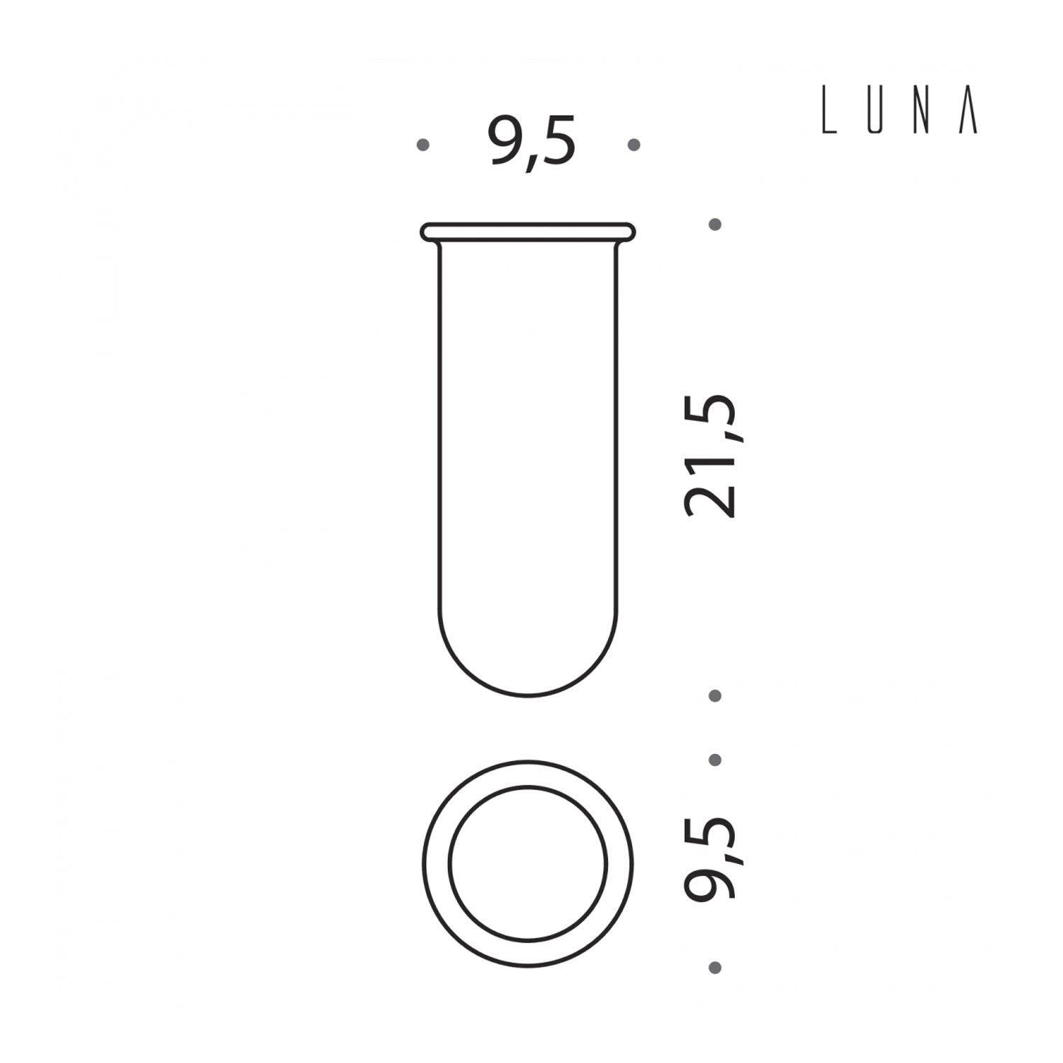 Scovolo in vetro acidato collezione Luna di Colombo Design