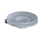 Porta sapone in ottone cromato con piattino in vetro satinato Colombo Design collezione Mini Con fissaggio a tassello