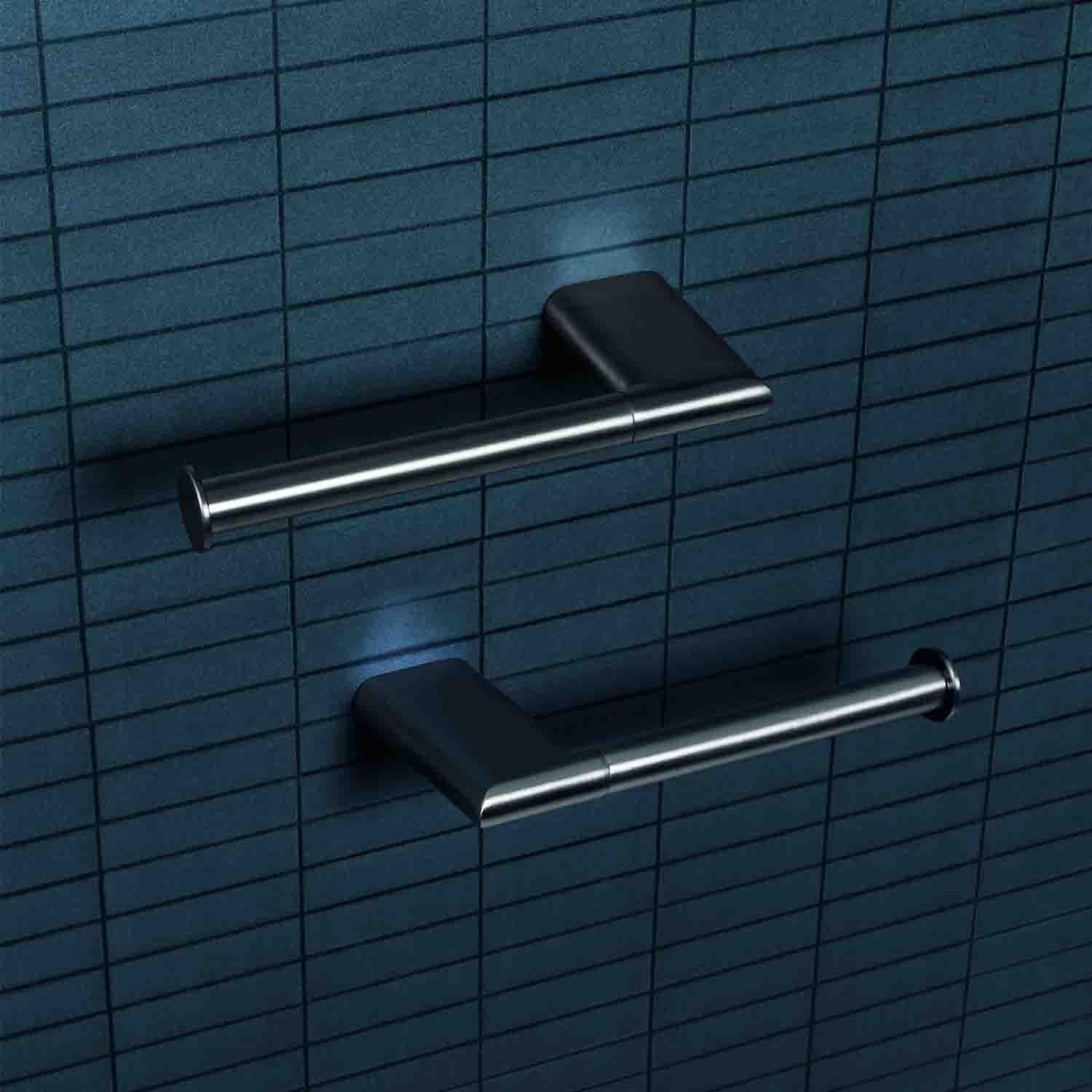 Porta rotolo Sinistro in ottone cromato  Colombo Design collezione Mini Con fissaggio a tassello