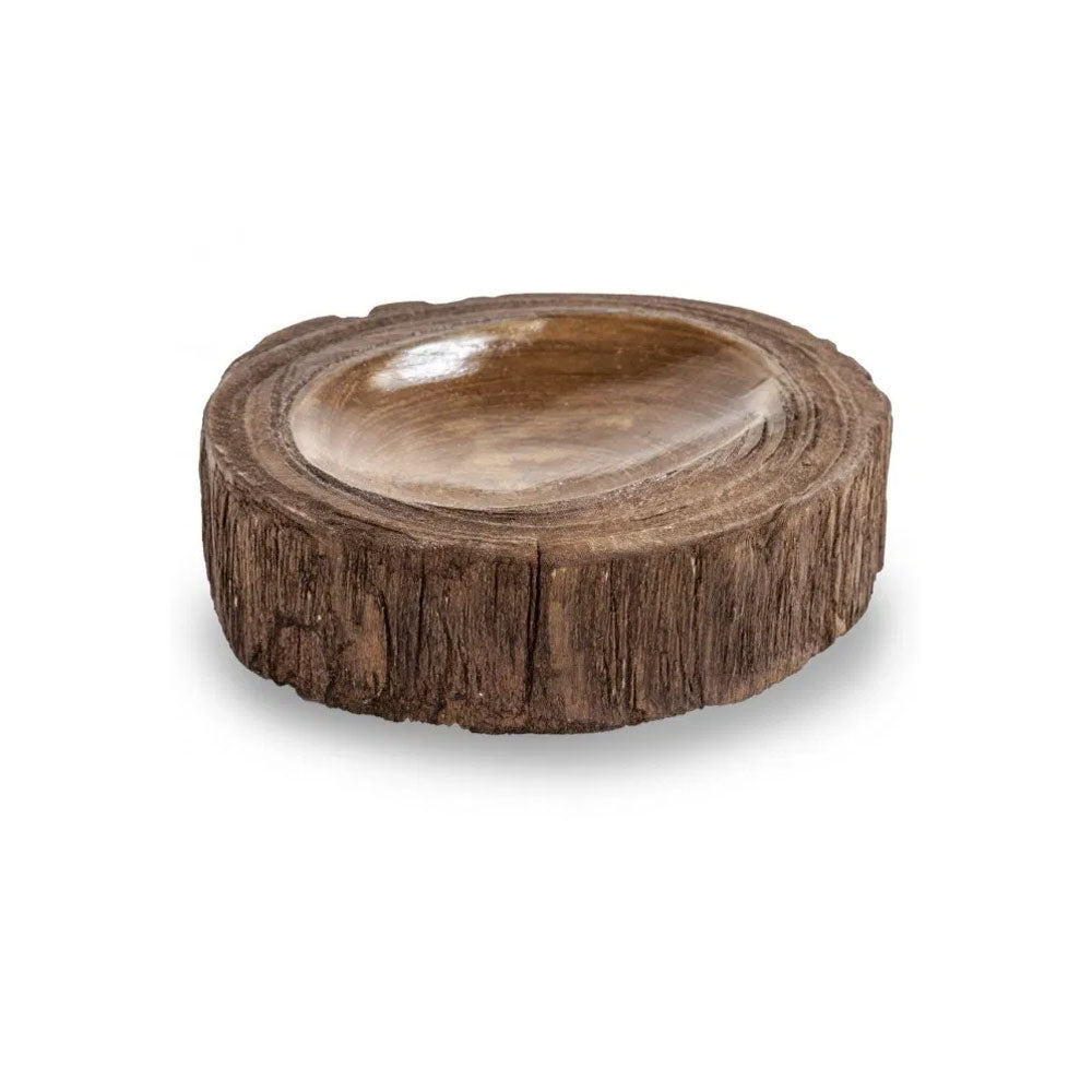 Porta Sapone 'Dalem' in Teak recuperato by Cipi - cm Ã¸ 13 x 3