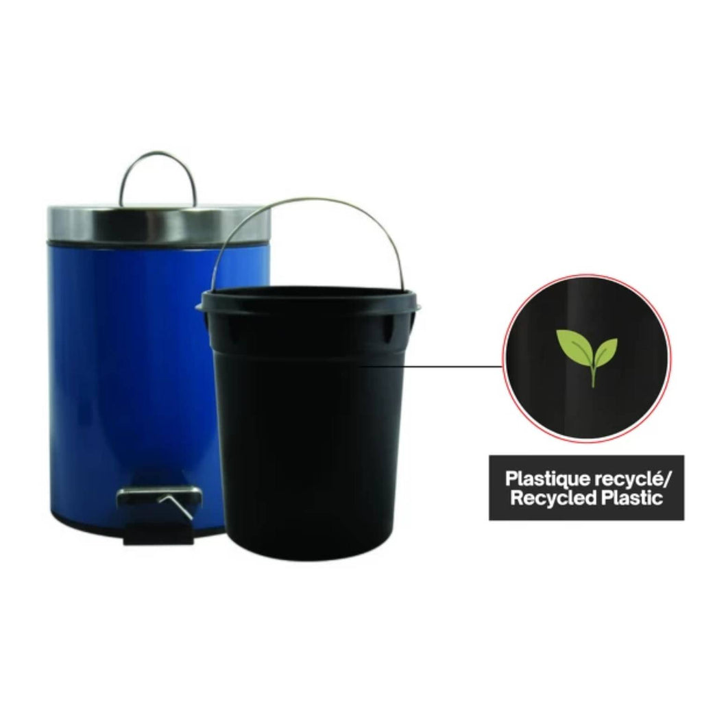 Pattumiera a pedale in metallo modello Unis capienza 3 litri colore blu marino