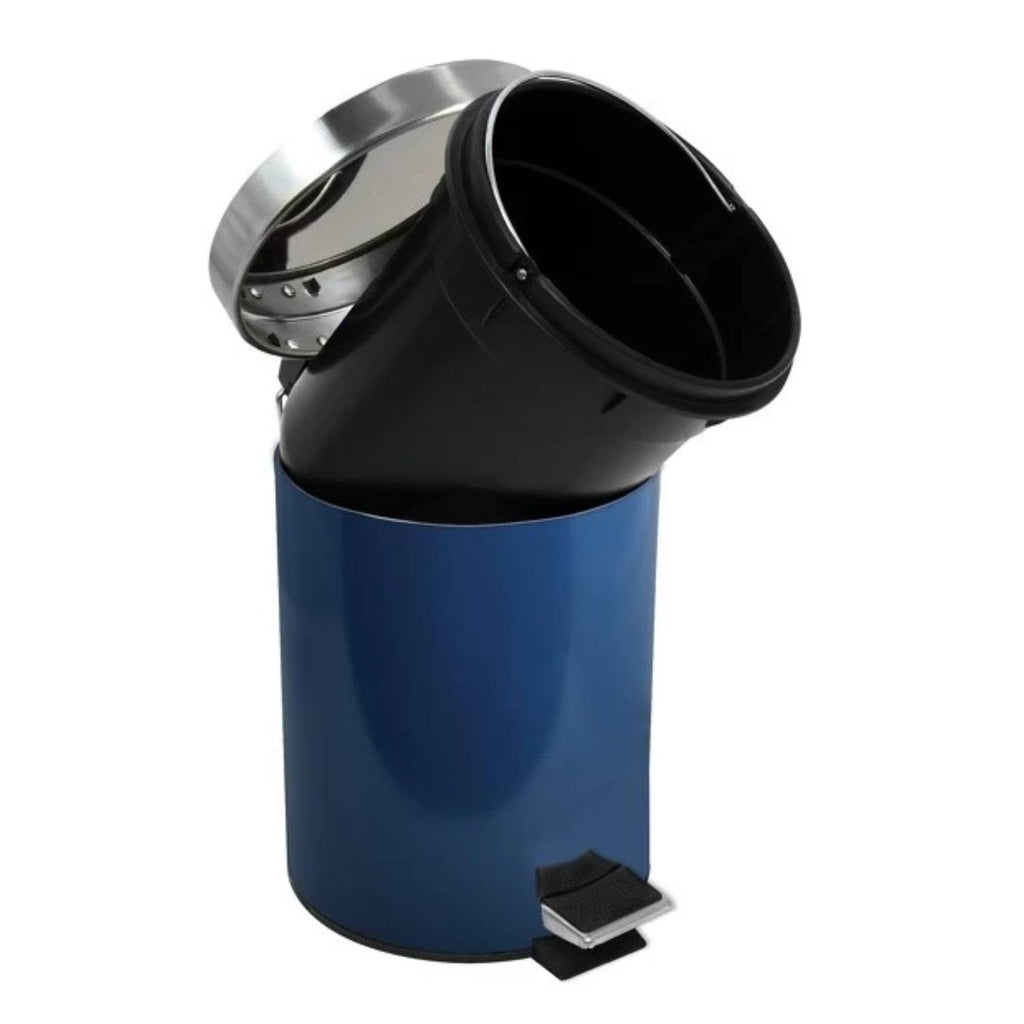 Pattumiera a pedale in metallo modello Unis capienza 3 litri colore blu marino