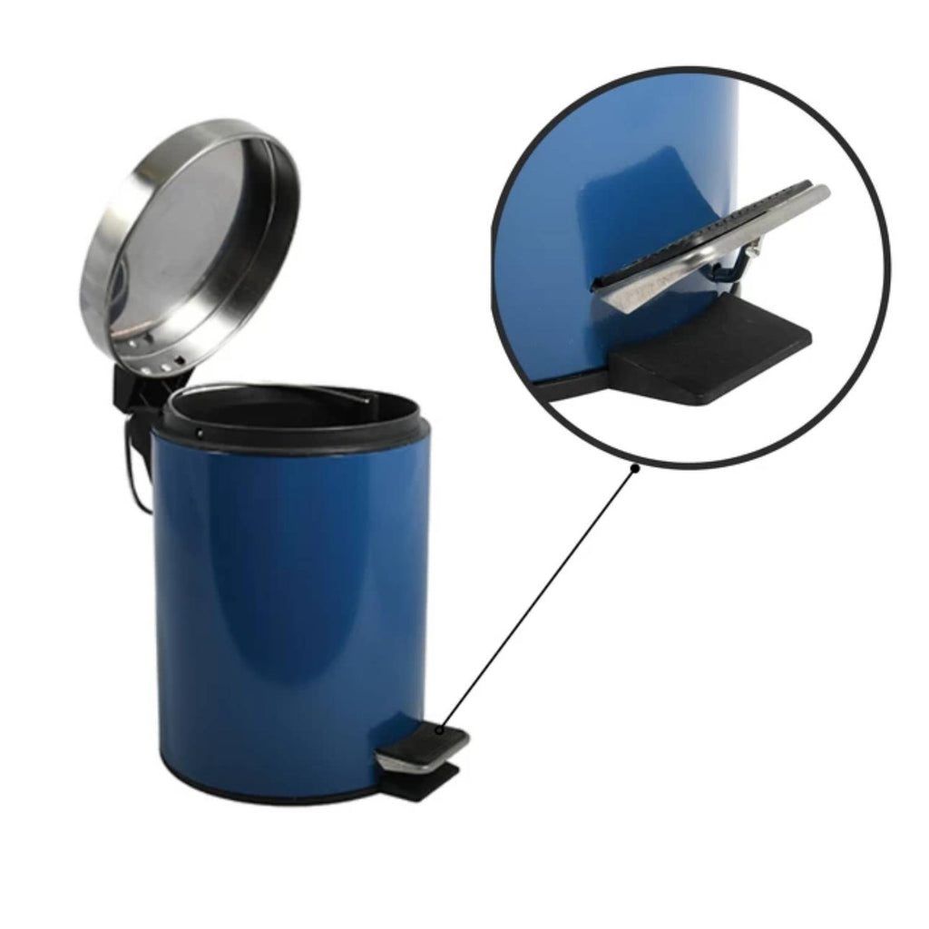 Pattumiera a pedale in metallo modello Unis capienza 3 litri colore blu marino