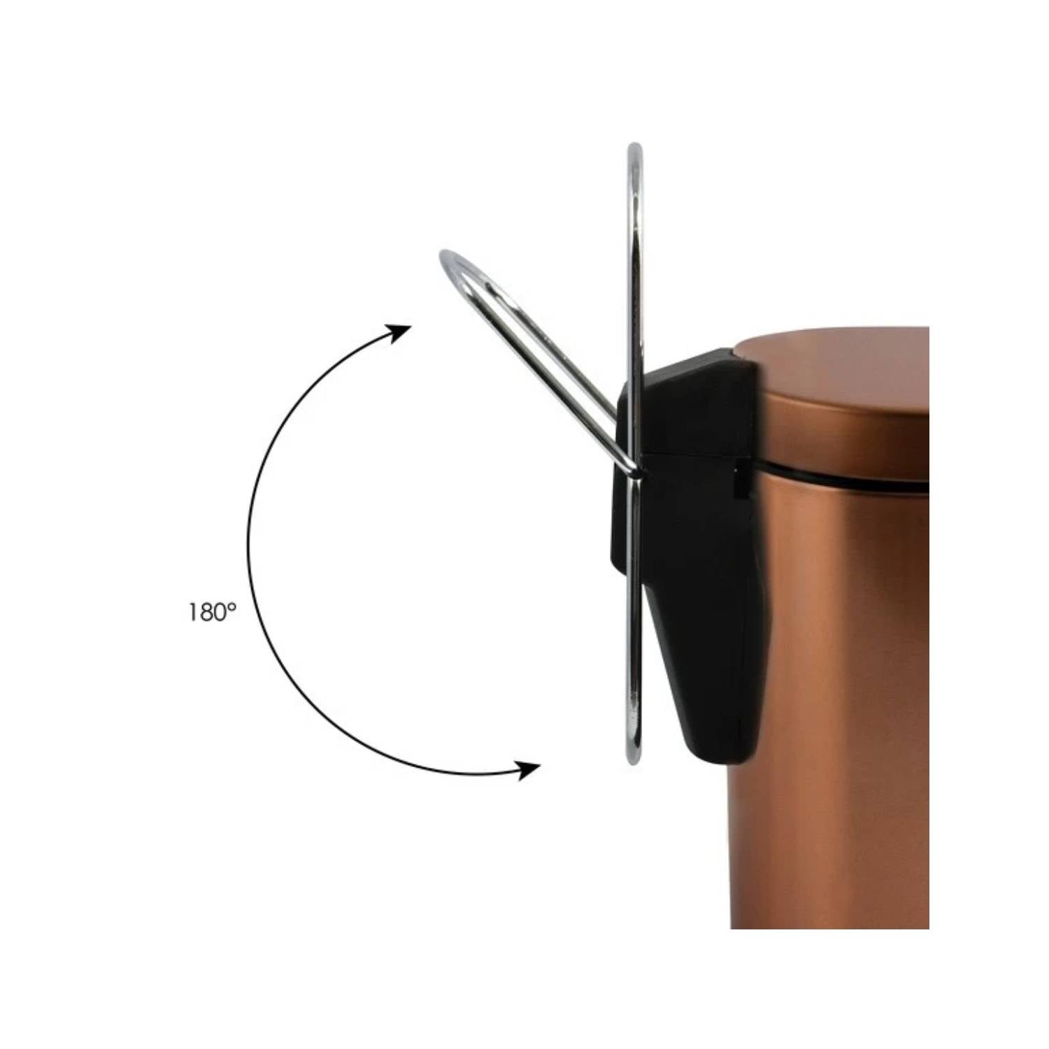 Pattumiera a pedale in metallo modello Hans capienza 3 litri colore effetto rame