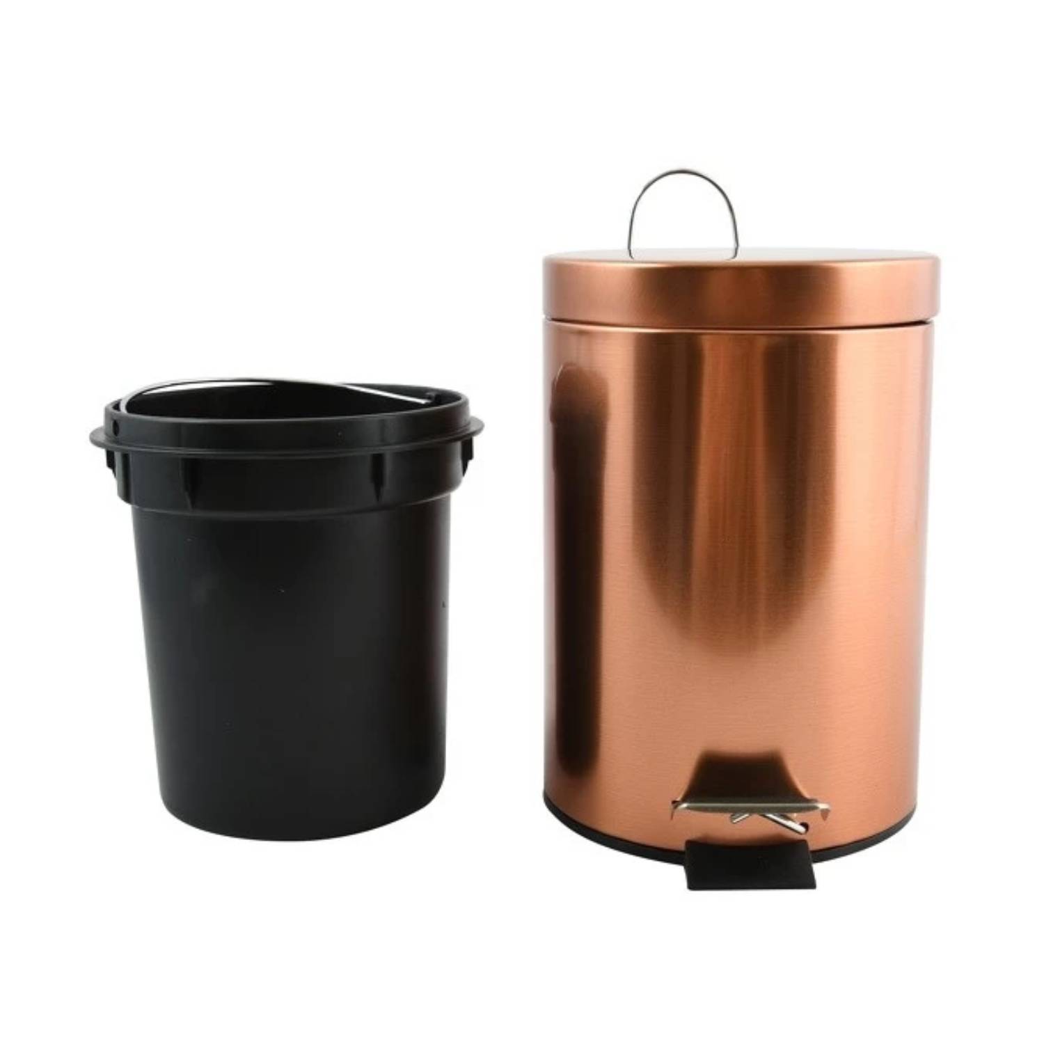 Pattumiera a pedale in metallo modello Hans capienza 3 litri colore effetto rame