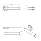 Porta rotolo a muro senza coperchio in ottone cromato della collezione 'Architect s+' by Cosmic