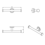 Porta rotolo doppio a muro in ottone cromato della collezione 'Architect s+' by Cosmic