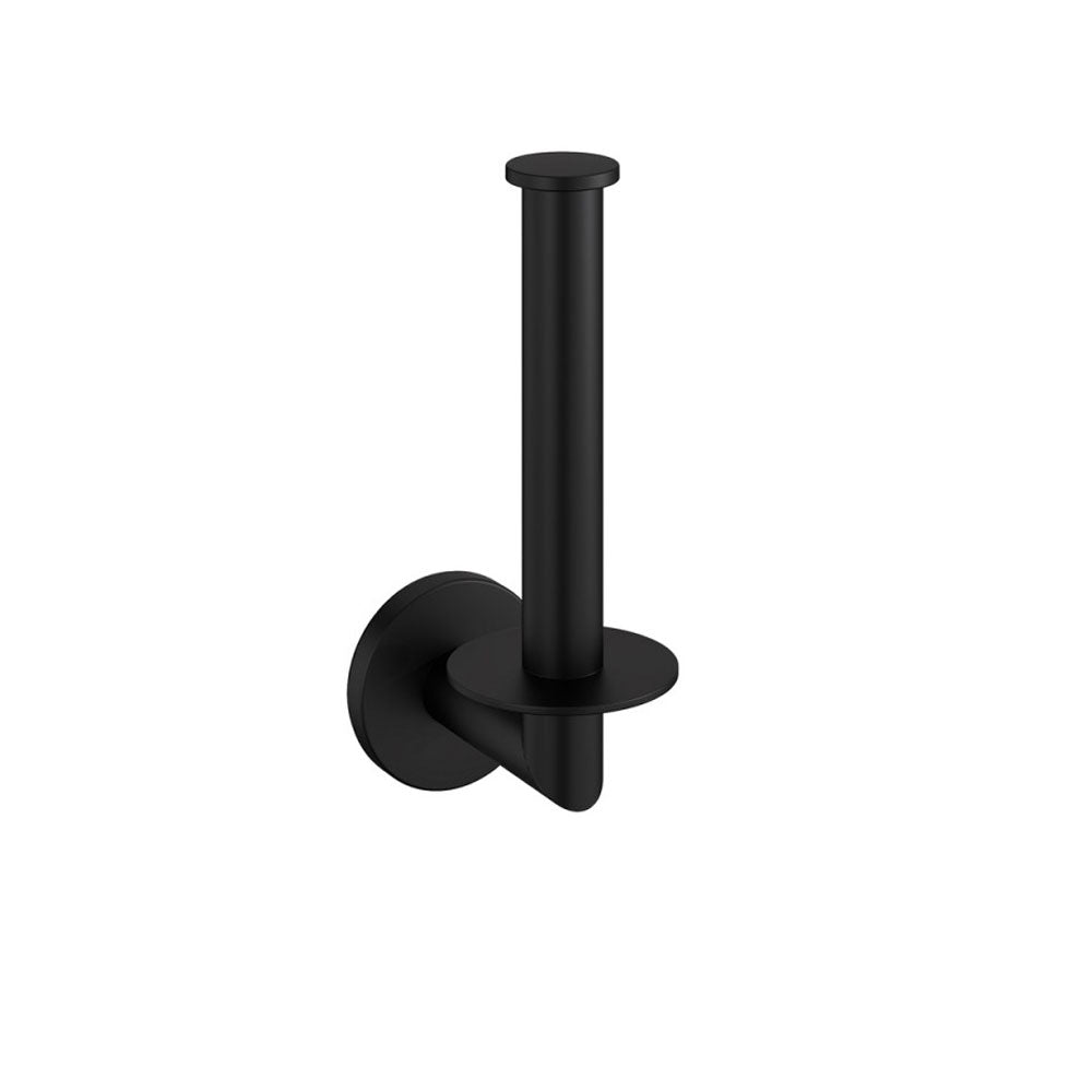 Porta rotolo verticale a muro in ottone verniciato della collezione 'Architect s+' by Cosmic - Nero satinato