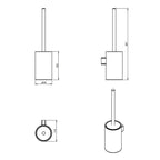 Porta scopino sospeso in ottone verniciato della collezione 'Architect s+' by Cosmic - Nero satinato