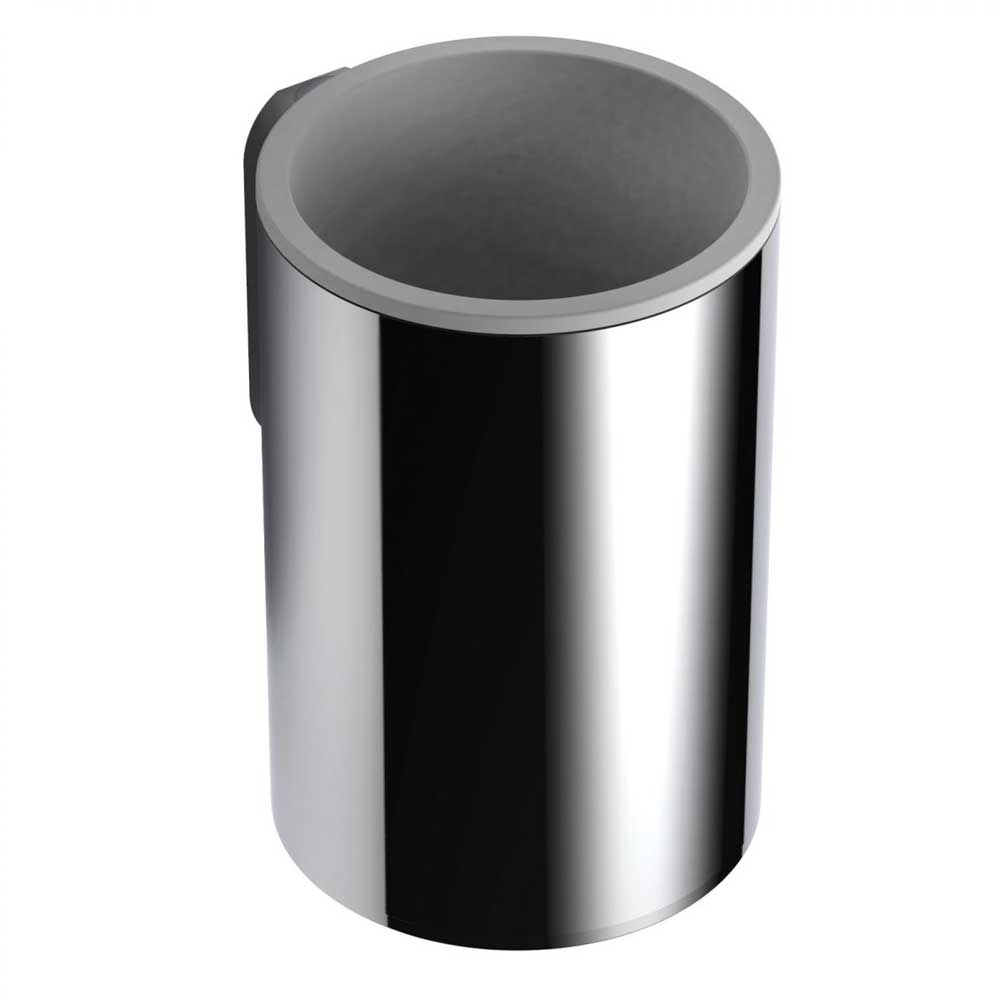 Porta spazzolino in ottone cromato  Colombo Design collezione Mini Con fissaggio a tassello