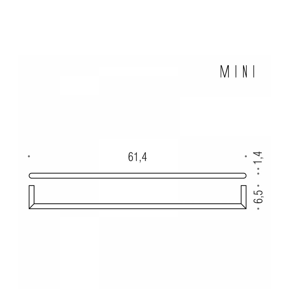 Porta asciugamani cm 61 in ottone cromato  Colombo Design collezione Mini Con fissaggio a tassello