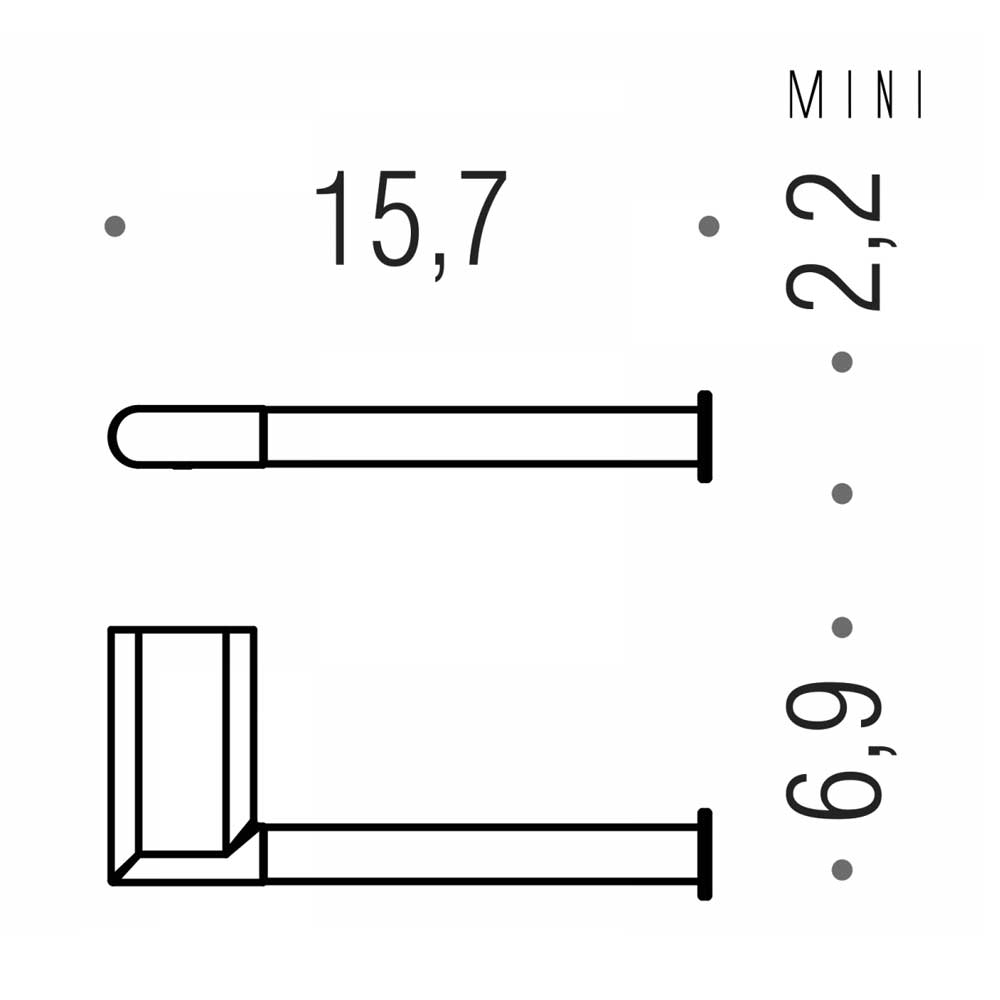 Porta rotolo Destro in ottone cromato  Colombo Design collezione Mini Con fissaggio a tassello