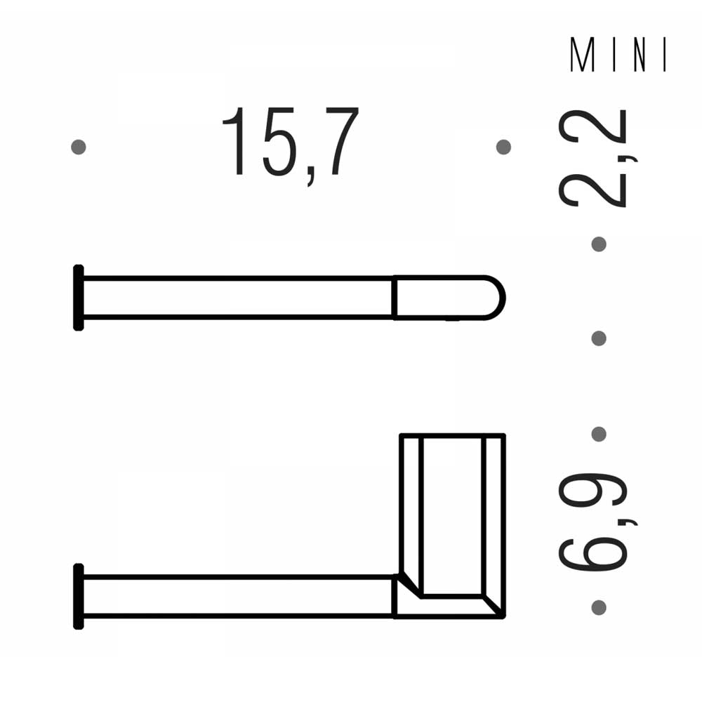 Porta rotolo Sinistro in ottone cromato  Colombo Design collezione Mini Con fissaggio a tassello