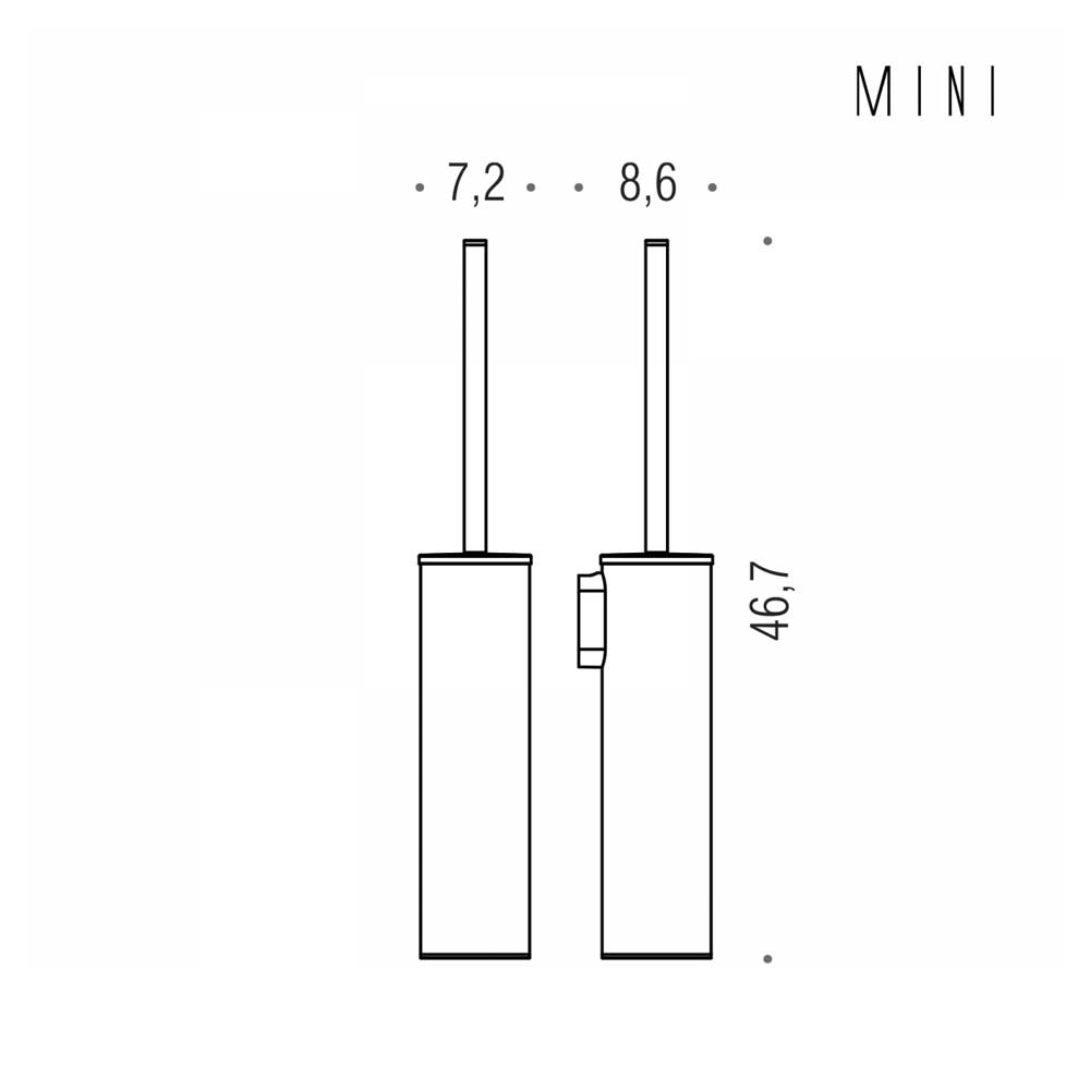 Porta scopino in ottone cromato  Colombo Design collezione Mini Con fissaggio a tassello