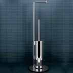 Piantana Portarotolo e Porta scopino da appoggio in ottone cromato  Colombo Design collezione Mini