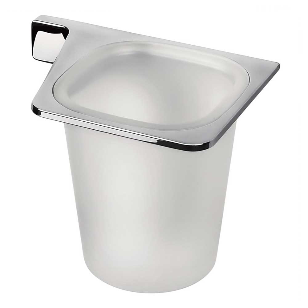 Porta Spazzolino in ottone cromato e vetro versione Destra Colombo Design collezione AlizÃ¨ Con fissaggio a tassello inclusi