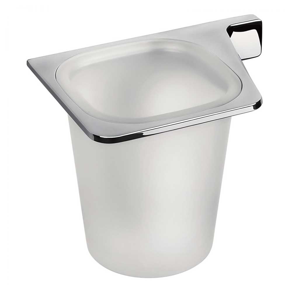 Porta Spazzolino in ottone cromato e vetro versione Sinistro Colombo Design collezione AlizÃ¨ Con fissaggio a tassello inclusi